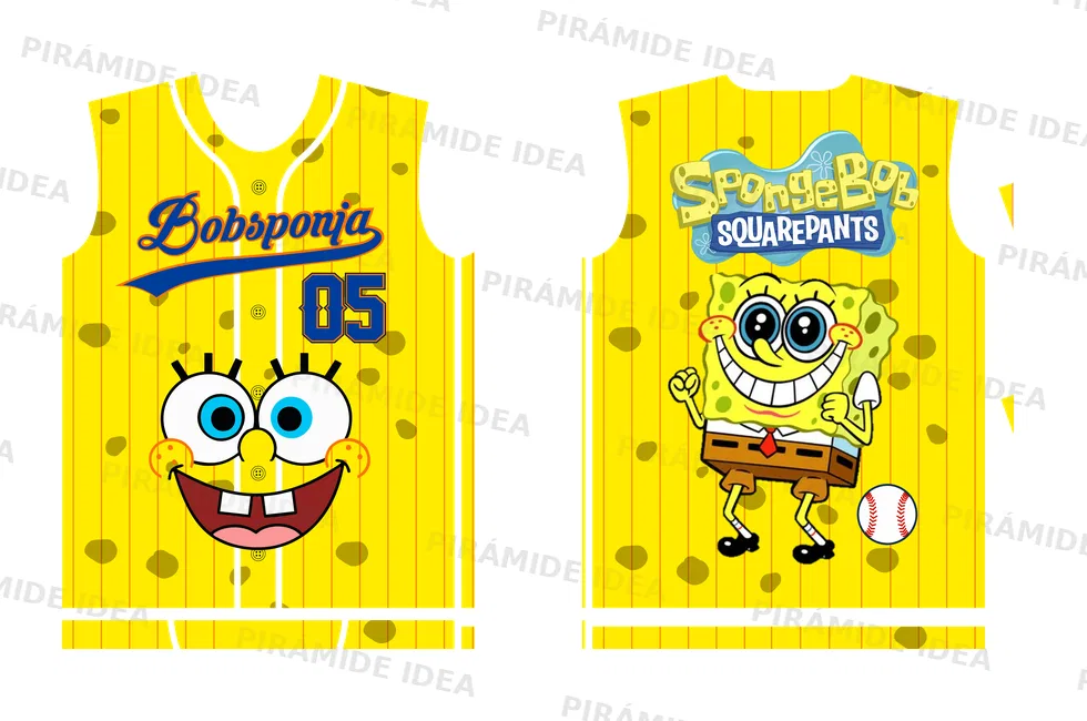 Frente y espalda de Bob Esponja Béisbol