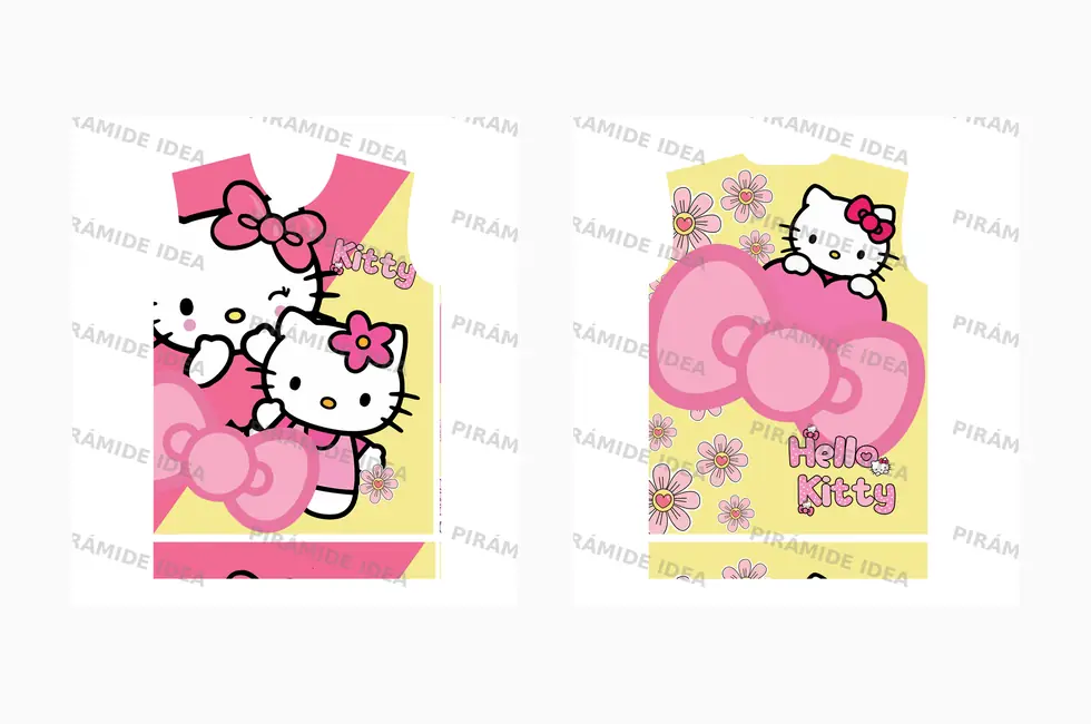 Frente y espalda de Hello Kitty